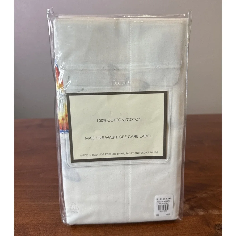 NEW Pottery Barn Toscano White Wildflower Butterfly  (1) Standard Sham